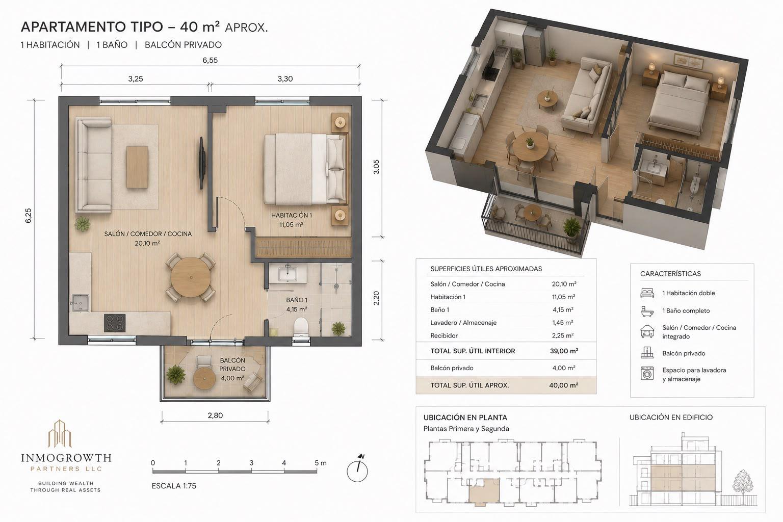 Interiores y terrazas de las viviendas